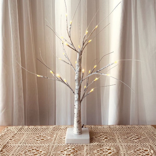 [12/11일 마감] 크리스마스 감성 LED 자작나무 조명 트리